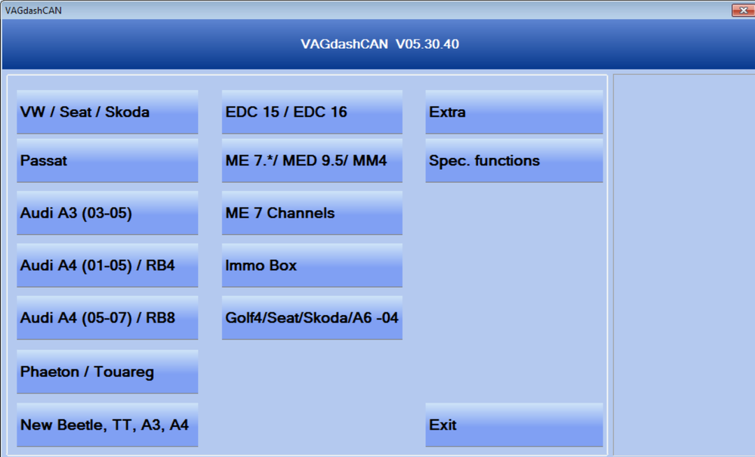 VAGdashCAN All Versions
