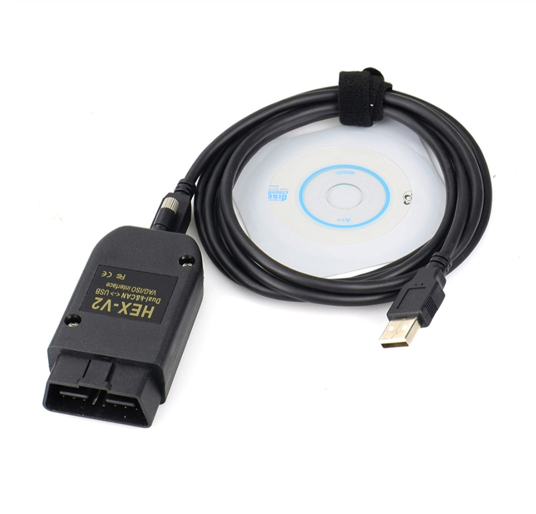 V2023.03 VAG COM VCDS HEX V2 Intelligent Dual-K & CAN USB Interface for VW AUDI Skoda Seat