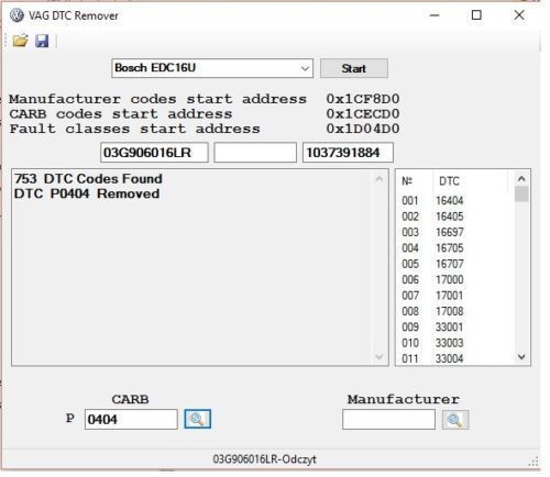 Vag DTC Remover