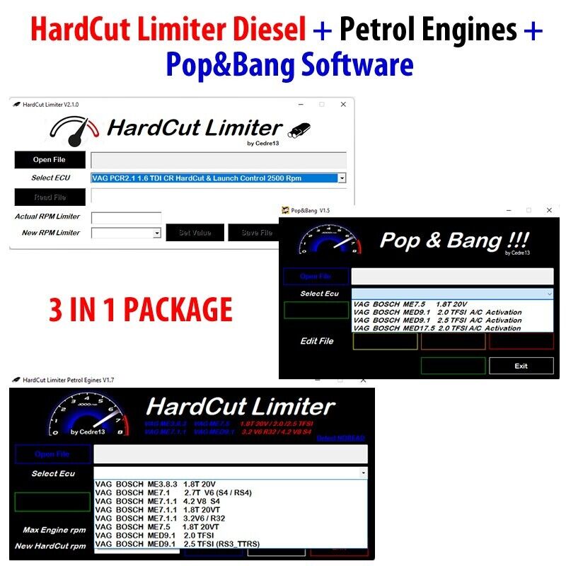 Pop & Bang HardCut Limiter Diesel Gasoline Engines Software 3 in 1 2023