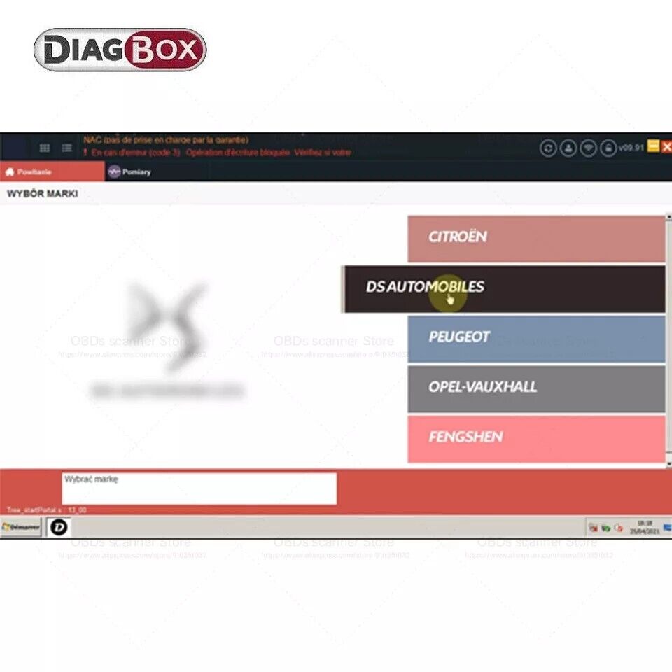DIAGBOX V 9.91 / V9.68 LEXIA 3