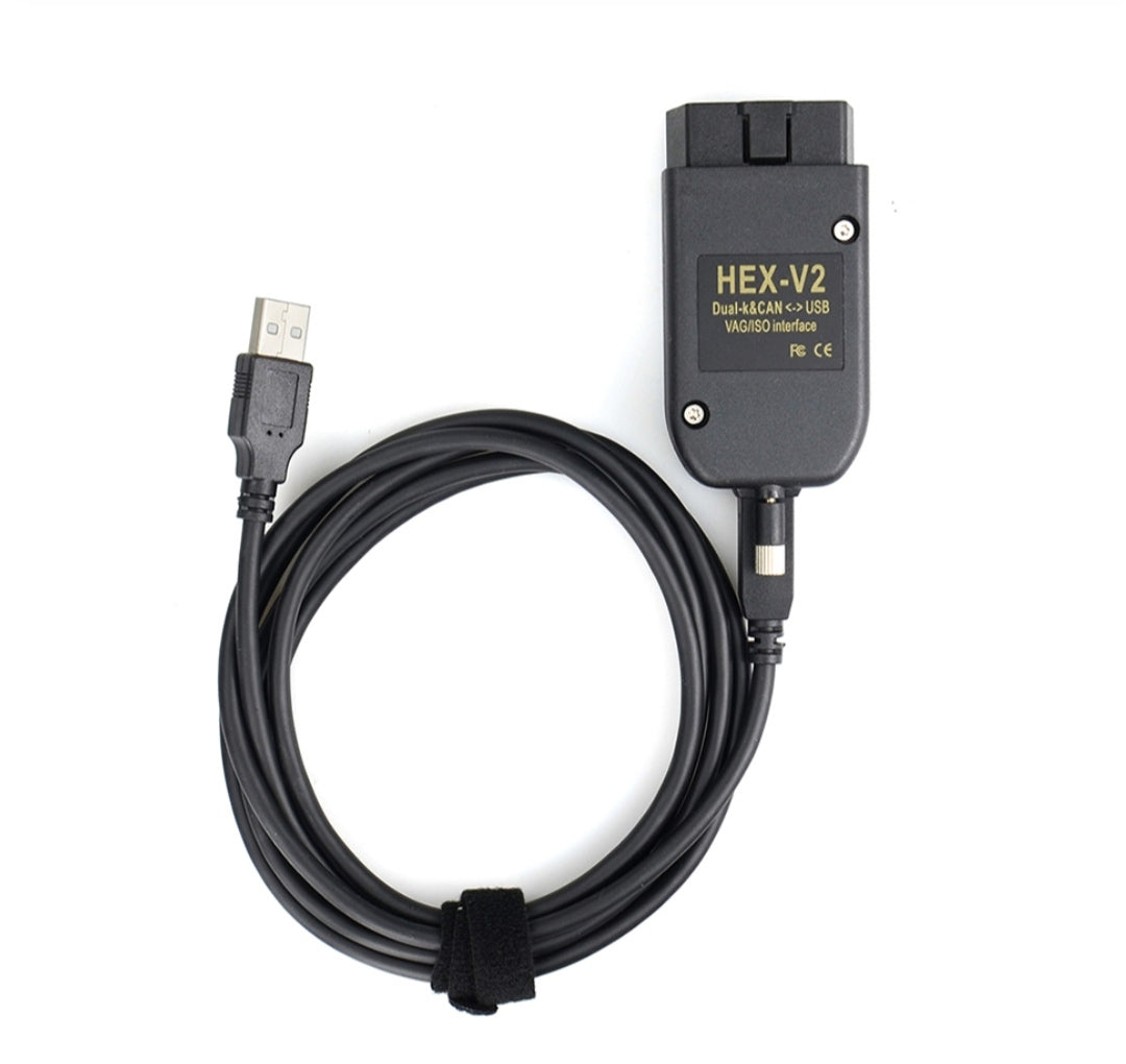 V2023.03 VAG COM VCDS HEX V2 Intelligent Dual-K & CAN USB Interface for VW AUDI Skoda Seat