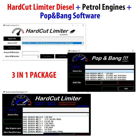 Pop & Bang HardCut Limiter Diesel Gasoline Engines  Software 3 in 1 2023